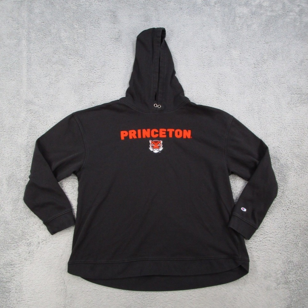 Champion Princeton University Tiger Hoodie Black Womens XL Pullover Sweatshirt